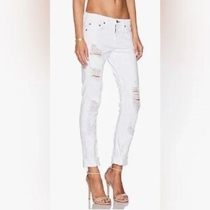 Rag & Bone white distressed DRE jeans, size 25, EUC
